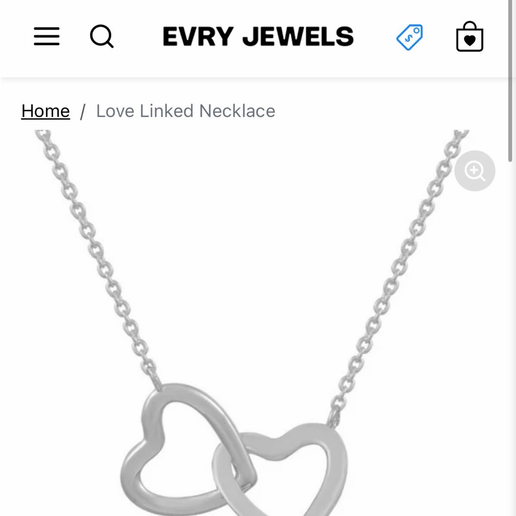 Brand New Evry Jewels Love Linked Necklace